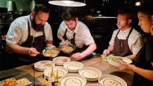 Chef Shayne Mansfield and his team, Flotilla NSW