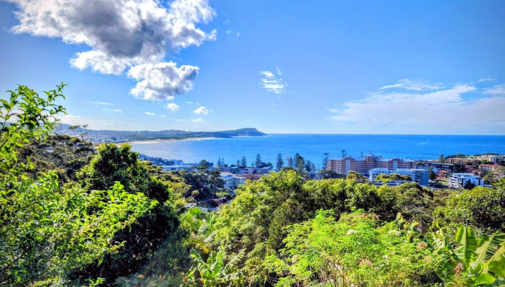 Overlooking Terrigal and ocean from The Cowrie balcony.