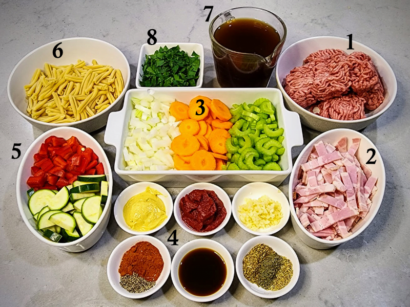 Savoury mince ingredients